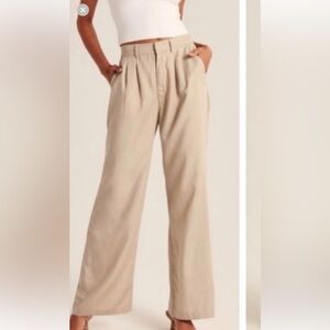 Abercrombie & Fitch High-Waist Wide-Leg Khaki Pants